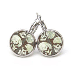 Ohrringe 3 Totenköpfe schwarz weiß