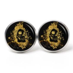 Ohrringe gold feuriger Totenkopf