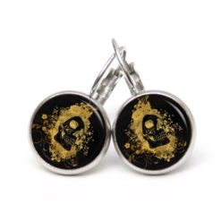 Ohrringe gold feuriger Totenkopf