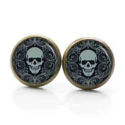 Ohrringe grauer Totenkopf