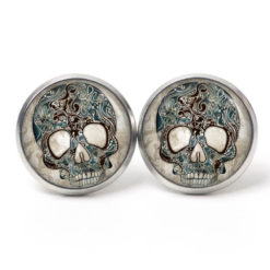 Ohrstecker, Ohrhänger, Clipse & Druckknopf – Motiv Totenkopf Maske – Schmuck aus Edelstahl