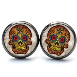 Ohrringe bunter mexikanischer Calaveras Totenkopf