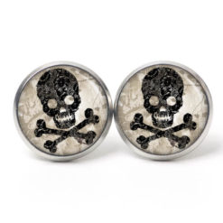 Ohrstecker, Ohrhänger, Clipse & Druckknopf – Motiv giftiger Totenkopf – Schmuck aus Edelstahl