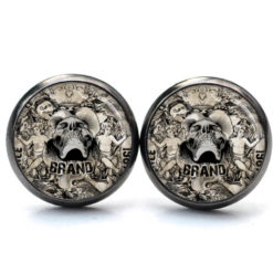 Ohrstecker, Ohrhänger, Clipse & Druckknopf – Motiv Totenkopf mit 2 Jungen – Schmuck aus Edelstahl