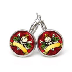 Ohrringe Totenkopf mit Knochen