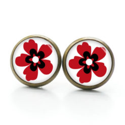 Ohrringe große rote Blume