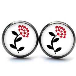Ohrringe zarte rote Blume
