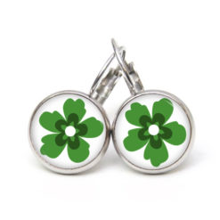 Ohrringe große grüne Blume