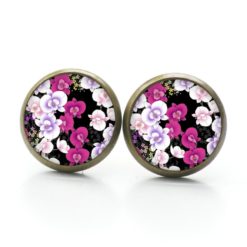Druckknopf Ohrstecker Ohrhänger Clipse rosa Orchideen