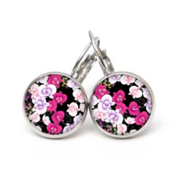 Druckknopf Ohrstecker Ohrhänger Clipse rosa Orchideen