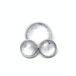 Druckknopf handbemalt silber schimmernd