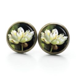 Druckknopf Ohrstecker Ohrhänger Clipse weiße Seerose