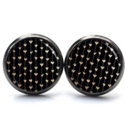 Druckknopf Ohrstecker Ohrhänger Clipse mit zarten goldenen Herzen Valentinstag