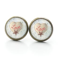 Druckknopf Ohrstecker Ohrhänger Clipse Love Herz Maritim Seestern Valentinstag