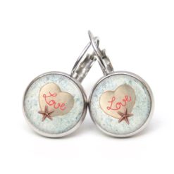 Druckknopf Ohrstecker Ohrhänger Clipse Love Herz Maritim Seestern Valentinstag