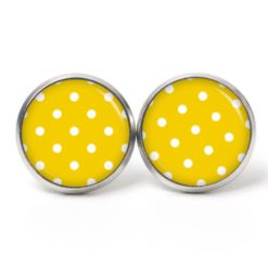 Druckknopf Ohrstecker Ohrhänger Clipse türkis mit weißen Tupfen Punkte Polka Dots