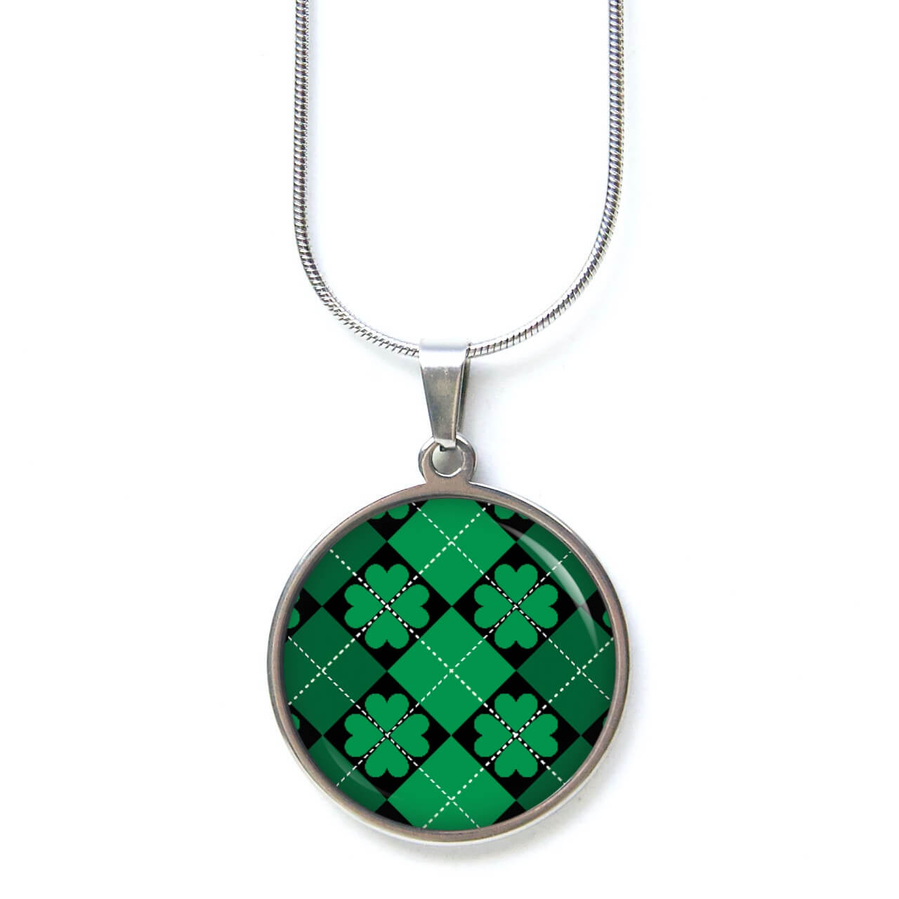 Ohrstecker, Ohrhänger, Clipse & Druckknopf – Motiv Kleeblatt Grün Kariert Karo – Schmuck aus Edelstahl Ohrstecker, Ohrhänger, Clipse & Druckknopf – Motiv Kleeblatt Grün Kariert Karo – Schmuck aus Edelstahl