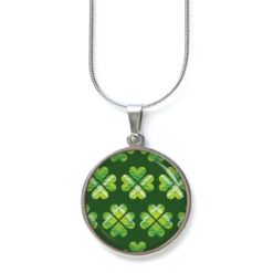Kette kariertes Kleeblatt grün