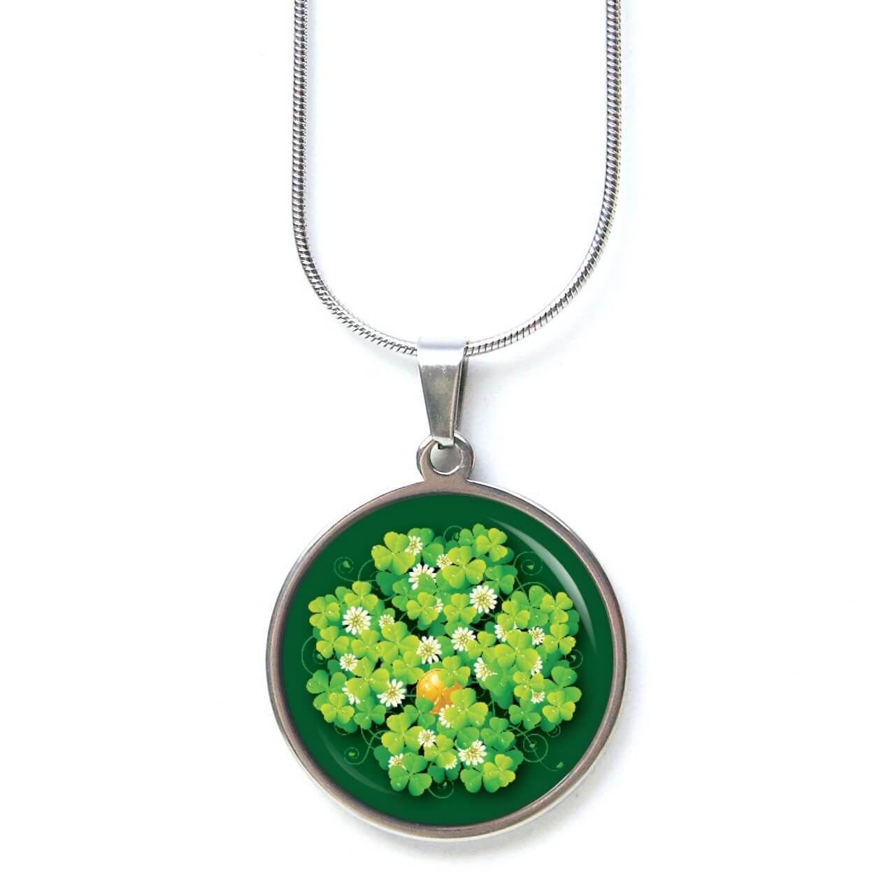 Ohrstecker, Ohrhänger, Clipse & Druckknopf – Motiv großes 4 blättriges Kleeblatt grün mit Münze – Schmuck aus Edelstahl Ohrstecker, Ohrhänger, Clipse & Druckknopf – Motiv großes 4 blättriges Kleeblatt grün mit Münze – Schmuck aus Edelstahl