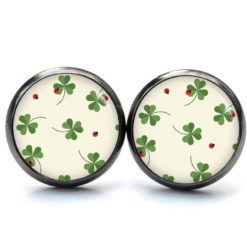 Ohrringe Kleeblatt Grün Marienkäfer