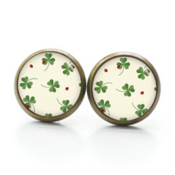 Ohrringe Kleeblatt Grün Marienkäfer