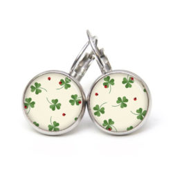 Ohrringe Kleeblatt Grün Marienkäfer