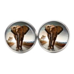 Druckknopf Ohrstecker Ohrhänger clipse großer Elefant