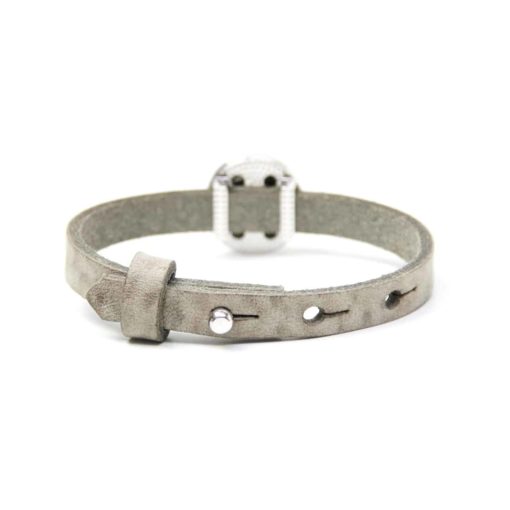 Kinder Druckknopf Lederarmband in Hellbraun für 16mm Druckknöpfe