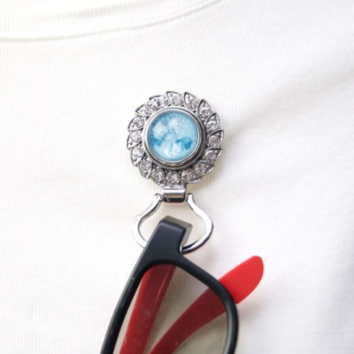 Druckknopf Brillenhalter mit Strass Steinen für 16mm Druckknöpfe