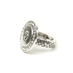 Druckknopf Ring mit Strass für 16mm Druckknopf