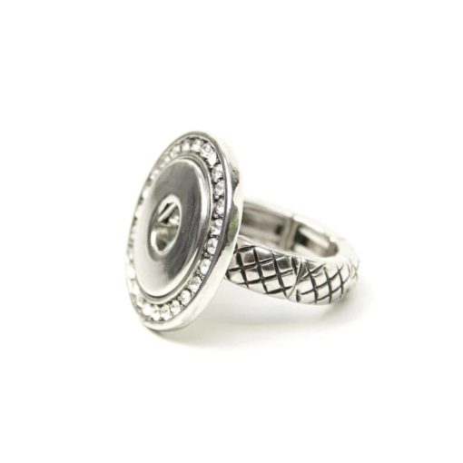 Druckknopf Ring mit Strass für 16mm Druckknopf