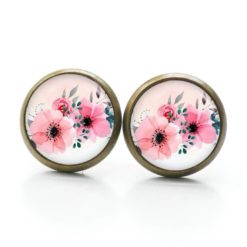 Ohrringe große rosa romantische Blumen