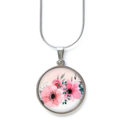 Kette große rosa romantische Blumen