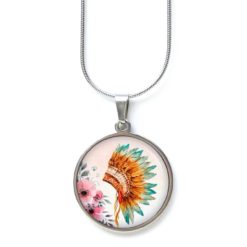 Kette Indianer Federhaube Blumen