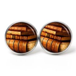 Ohrstecker, Ohrhänger, Clipse & Druckknopf – Motiv Buch Bücher Buchrücken Leseratte – Schmuck aus Edelstahl