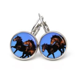 Ohrringe zwei Pferde beim rennen
