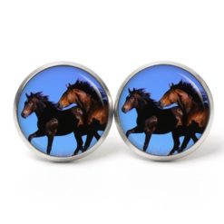 Ohrringe zwei Pferde beim rennen