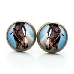 Ohrringe Pferd Pferdekopf weiß braun