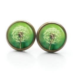 Ohrringe große Pusteblume in grün