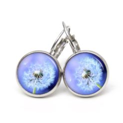 Ohrringe große Pusteblume blau