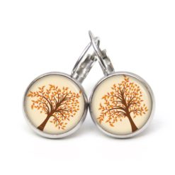 Ohrringe Herbst Baum braun beige