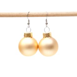 Weihnachtliche Christbaumkugel Ohrhänger Gold Matt - Edelstahl