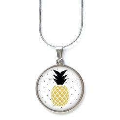 Kette gold schwarze Ananas