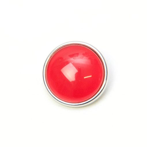 Druckknopf handbemalt in uni Farben Kirsch rot für Druckknopfschmuck