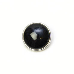 Druckknopf handbemalt in uni Farben schwarz für Druckknopfschmuck