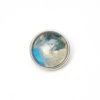 Druckknopf handbemalt Planet Erde in blau und beige mit Glitzer