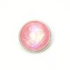 Druckknopf handbemalt rosa schimmernd mit silber Glitzer