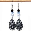 Lange dunkelblaue Boho Ohrringe