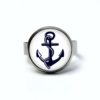 Edelstahl Ring maritim blauer Anker - verschiedene Größen
