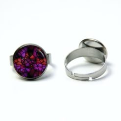 Edelstahl Ring Mosaik Glasmosaik Muster violett